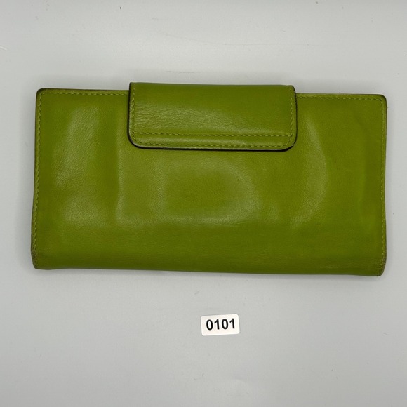 Salvatore Ferragamo Gancini Green Leather Continental Wallet #101 - Picture 2 of 16